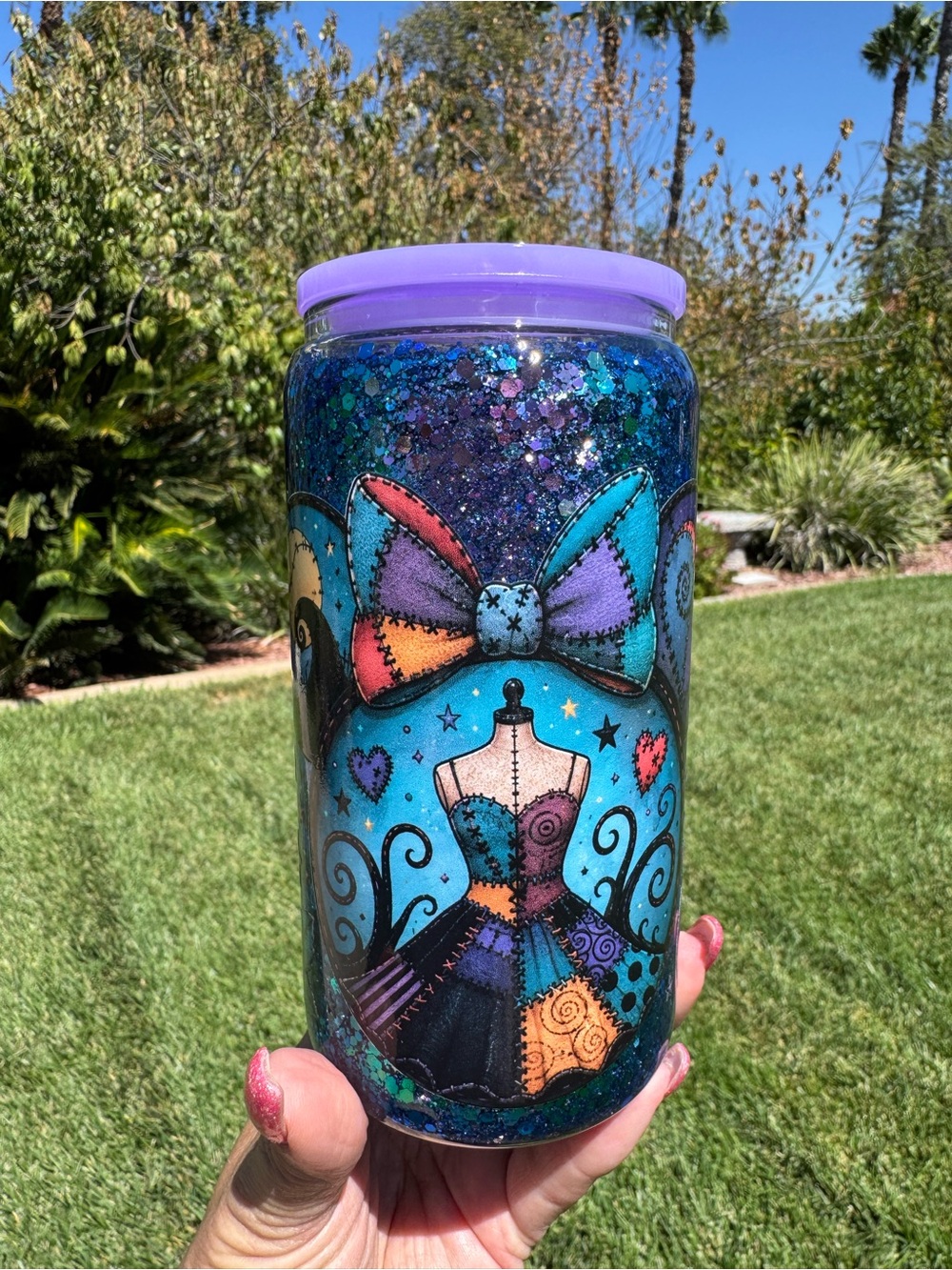 Corpse Bride Emily and Victor Snow globe tumbler 16oz